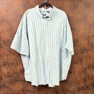 Izod Striped Blueโ Button Down Mens Big & Tall 4X Short Sleeve Top